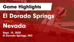 El Dorado Springs  vs Nevada  Game Highlights - Sept. 15, 2020
