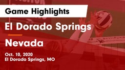 El Dorado Springs  vs Nevada  Game Highlights - Oct. 10, 2020