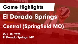El Dorado Springs  vs Central  (Springfield MO) Game Highlights - Oct. 10, 2020