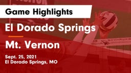El Dorado Springs  vs Mt. Vernon  Game Highlights - Sept. 25, 2021