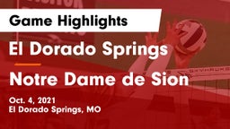 El Dorado Springs  vs Notre Dame de Sion  Game Highlights - Oct. 4, 2021