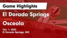 El Dorado Springs  vs Osceola  Game Highlights - Oct. 1, 2022
