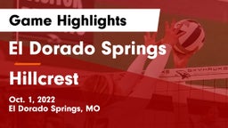 El Dorado Springs  vs Hillcrest  Game Highlights - Oct. 1, 2022