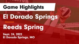 El Dorado Springs  vs Reeds Spring  Game Highlights - Sept. 24, 2022