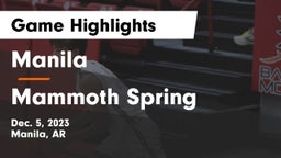 Manila  vs Mammoth Spring  Game Highlights - Dec. 5, 2023
