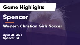 Spencer  vs Western Christian Girls Soccer Game Highlights - April 20, 2021