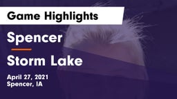 Spencer  vs Storm Lake  Game Highlights - April 27, 2021