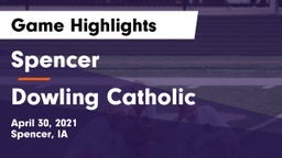 Spencer  vs Dowling Catholic  Game Highlights - April 30, 2021