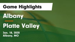 Albany  vs Platte Valley  Game Highlights - Jan. 18, 2020