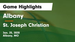 Albany  vs St. Joseph Christian  Game Highlights - Jan. 25, 2020