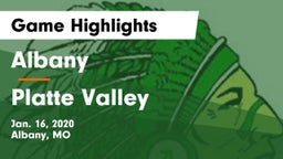 Albany  vs Platte Valley  Game Highlights - Jan. 16, 2020