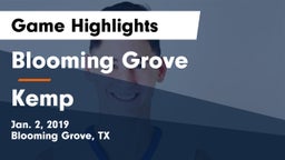 Blooming Grove  vs Kemp  Game Highlights - Jan. 2, 2019