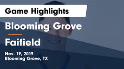 Blooming Grove  vs Faifield  Game Highlights - Nov. 19, 2019