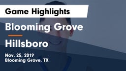 Blooming Grove  vs Hillsboro  Game Highlights - Nov. 25, 2019
