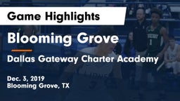 Blooming Grove  vs Dallas Gateway Charter Academy Game Highlights - Dec. 3, 2019