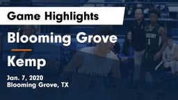 Blooming Grove  vs Kemp  Game Highlights - Jan. 7, 2020
