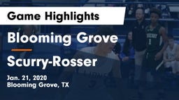 Blooming Grove  vs Scurry-Rosser Game Highlights - Jan. 21, 2020