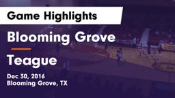 Blooming Grove  vs Teague  Game Highlights - Dec 30, 2016