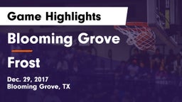 Blooming Grove  vs Frost  Game Highlights - Dec. 29, 2017