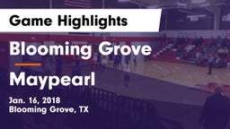 Blooming Grove  vs Maypearl  Game Highlights - Jan. 16, 2018