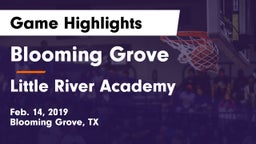 Blooming Grove  vs Little River Academy  Game Highlights - Feb. 14, 2019