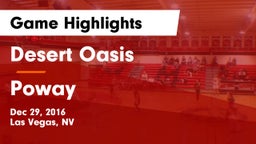 Desert Oasis  vs Poway  Game Highlights - Dec 29, 2016