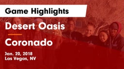 Desert Oasis  vs Coronado Game Highlights - Jan. 20, 2018