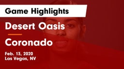 Desert Oasis  vs Coronado  Game Highlights - Feb. 13, 2020