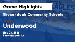 Shenandoah Community Schools vs Underwood  Game Highlights - Nov 28, 2016