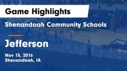 Shenandoah Community Schools vs Jefferson  Game Highlights - Nov 15, 2016