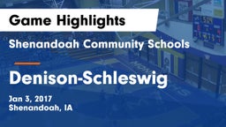 Shenandoah Community Schools vs Denison-Schleswig  Game Highlights - Jan 3, 2017