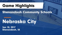 Shenandoah Community Schools vs Nebraska City  Game Highlights - Jan 10, 2017