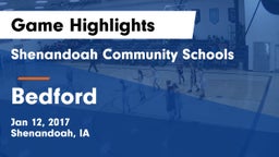Shenandoah Community Schools vs Bedford  Game Highlights - Jan 12, 2017