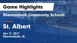 Shenandoah Community Schools vs St. Albert  Game Highlights - Jan 17, 2017