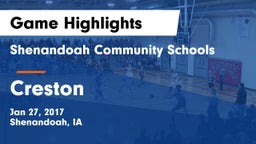 Shenandoah Community Schools vs Creston  Game Highlights - Jan 27, 2017