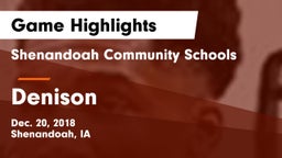 Shenandoah Community Schools vs Denison  Game Highlights - Dec. 20, 2018