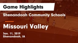 Shenandoah Community Schools vs Missouri Valley  Game Highlights - Jan. 11, 2019