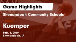 Shenandoah Community Schools vs Kuemper  Game Highlights - Feb. 1, 2019