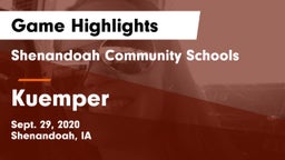 Shenandoah Community Schools vs Kuemper  Game Highlights - Sept. 29, 2020