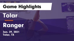 Tolar  vs Ranger  Game Highlights - Jan. 29, 2021