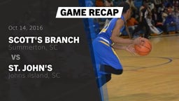 Recap: Scott's Branch  vs. St. John's  2016