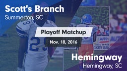 Matchup: Scott's Branch High vs. Hemingway  2016