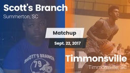 Matchup: Scott's Branch High vs. Timmonsville  2017
