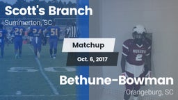Matchup: Scott's Branch High vs. Bethune-Bowman  2017