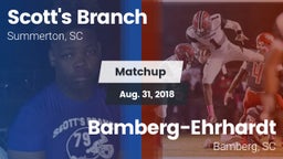 Matchup: Scott's Branch High vs. Bamberg-Ehrhardt  2018