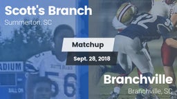 Matchup: Scott's Branch High vs. Branchville  2018