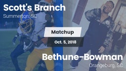 Matchup: Scott's Branch High vs. Bethune-Bowman  2018