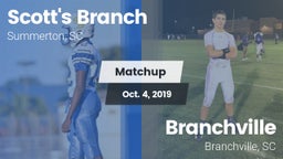 Matchup: Scott's Branch High vs. Branchville  2019