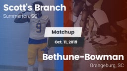 Matchup: Scott's Branch High vs. Bethune-Bowman  2019