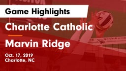 Charlotte Catholic  vs Marvin Ridge  Game Highlights - Oct. 17, 2019